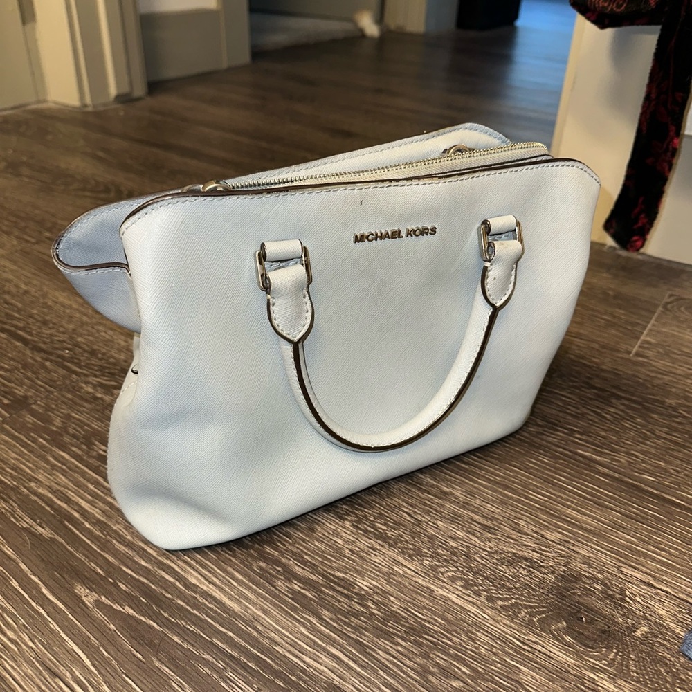 blue michael kors purse